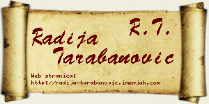 Radija Tarabanović vizit kartica